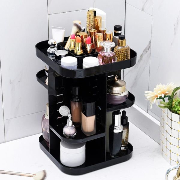 

360Â°full range rotating cosmetic storage box large capacity makeup organizer multilayer rack jewelry shelf display stand