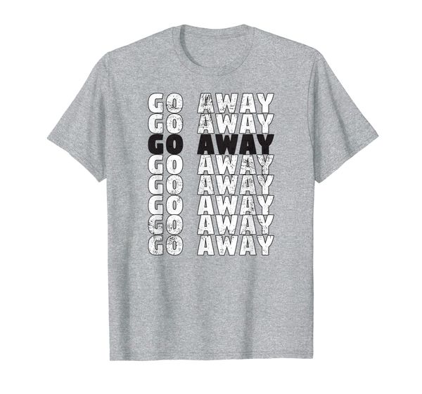 

go away over and over repeated t-shirt, White;black