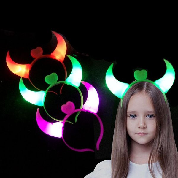 

party decoration halloween led flashing glow headband adults kids crown heart light up hairbands hair accessories supplies