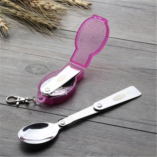 

camp kitchen creative 304 stainless steel folding spoon outdoor travel portable tableware picnic rice length 16cm