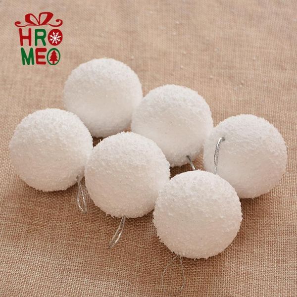 

christmas decorations 4/6/8cm snowball tree pendant white