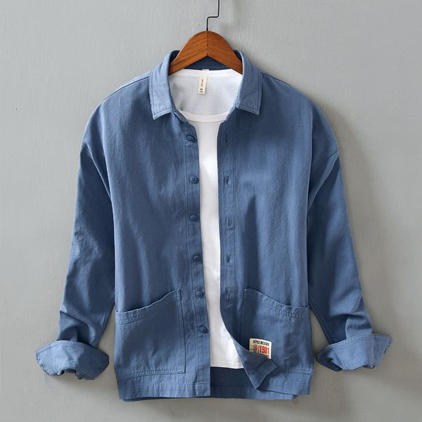 

2021 new autumn 100% cotton solid fashion casual jackets for men comfortable trendy jacket mens jaqueta jas qgl5, Black;brown