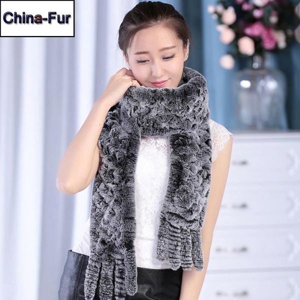 

scarves fashion lady real rex fur scarf women winter warm knitted muffler 100% natural, Blue;gray