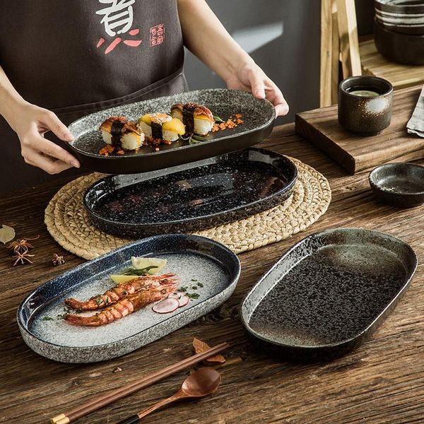 

dishes & plates japanese creative dish ceramic tableware plate porcelain household sashimi large sushi 12 inch fish fruit