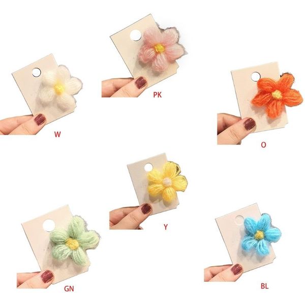 

hair accessories baby girls knitted flower snap hairpins barrettes clip side styling tool, Slivery;white