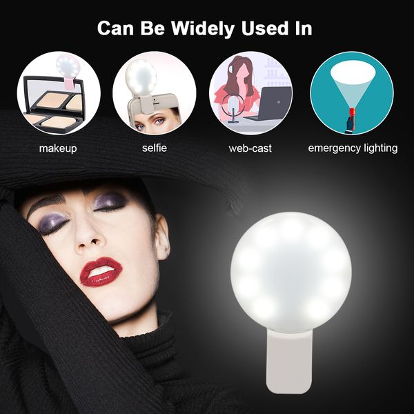 

mini selfie ring light rechargeable selfie led camera light with 3 levels of brightness makeup light ring