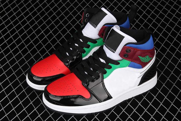 

og jumpman 1 basketball shoes with color patchwork lacquer finish for men and women outdoor sports6a7h