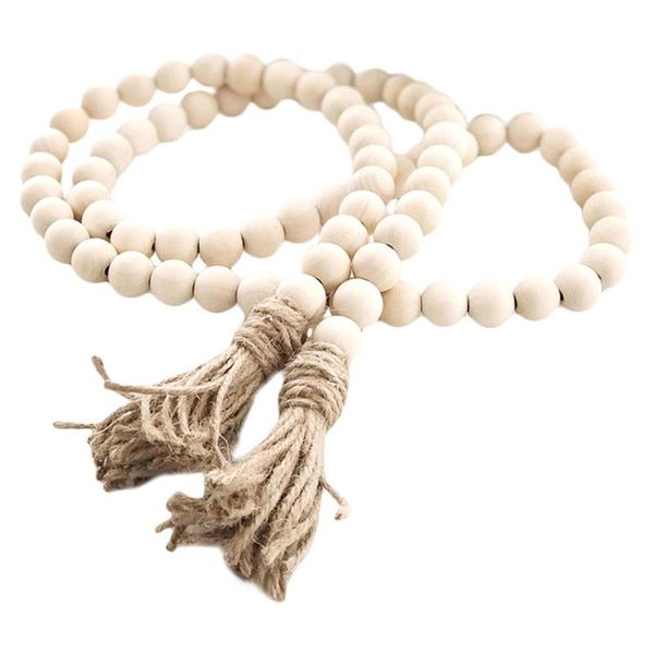 

decorative objects & figurines wood bead garland with tassels farmhouse beads rustic country decor