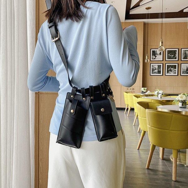 

waist bags 2021 designer bag ladies small pu leather belt women fashion shoulder messenger mobile phone chest