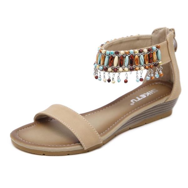 

sandals woman summer leather vintage buckle casual sewing women retro sandalias female ladies platform shoes, Black