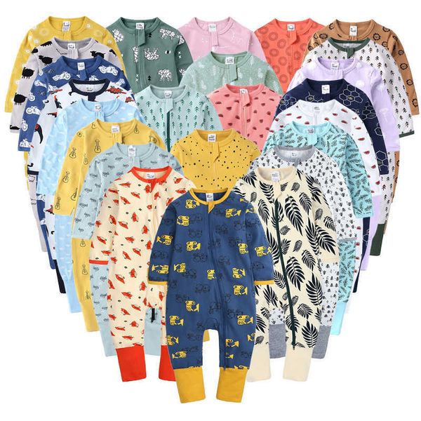 

born baby boys girls romper cartoon print cotton long sleeve jumpsuit infant clothing pajamas toddler baby clothes outfits 210722, Blue