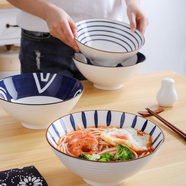 

bowls japanese ramen bowl household large instant noodle ceramic hat soup tableware