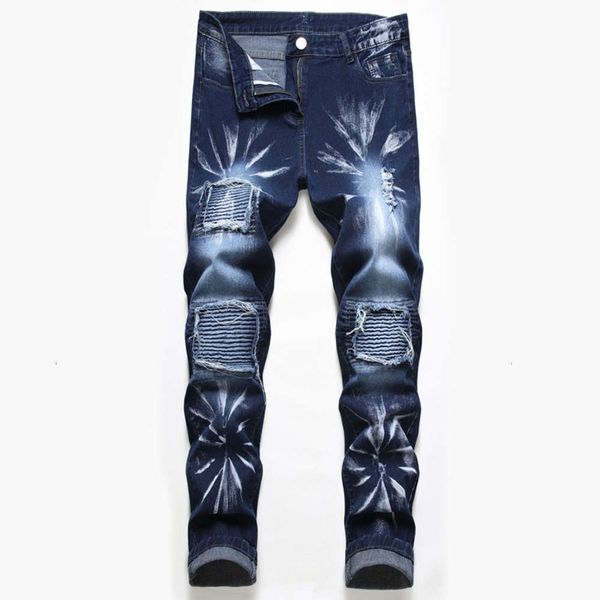 

20212021 spring and autumn jeans men's used straight pants, Blue