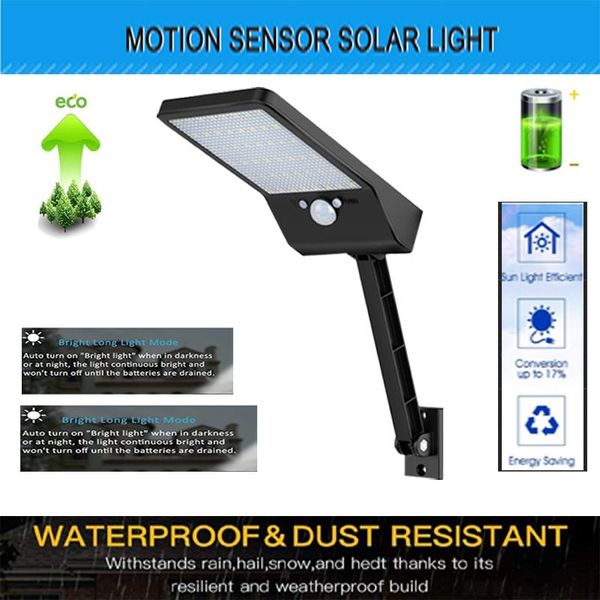 

solar lamps 48 led powered lamp waterproof ip65 outdoor remote control rotable b spot garden motion sensor security light