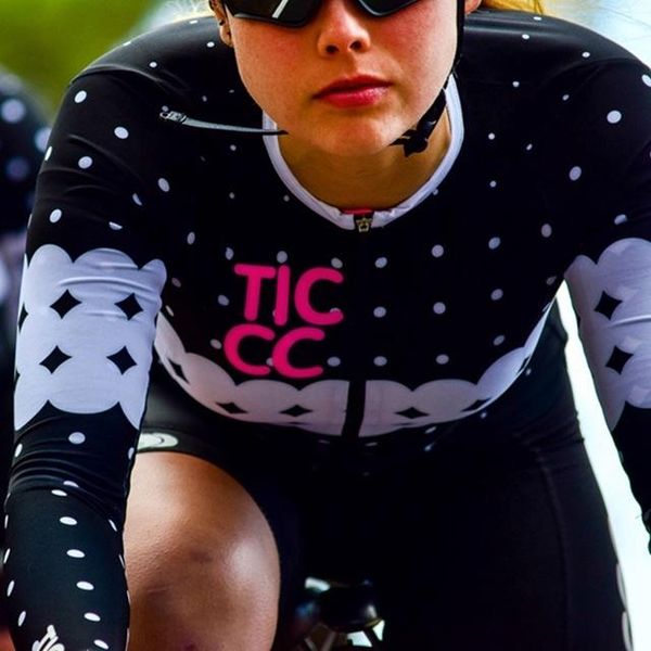 

racing sets ticc-camiseta de manga larga ciclismo para mujer, Black;blue