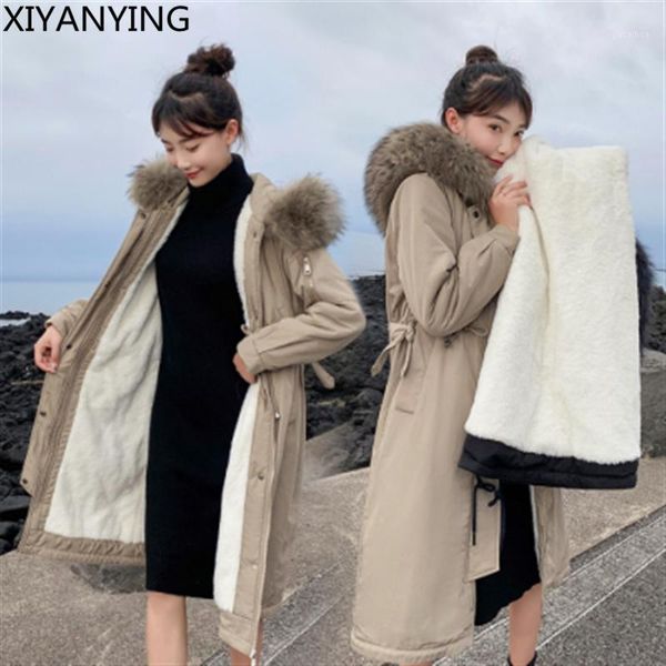 

winter women long coat new hooded down jacket 2019 female korean cotton clothing loose parker coat warm fur collar snow1, Black
