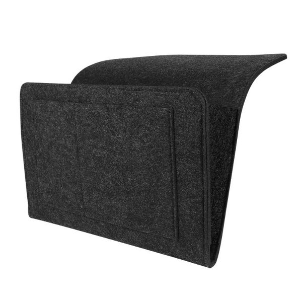 

ounona modern bedside hanging storage pocket bag organizer for phone glasses book (black