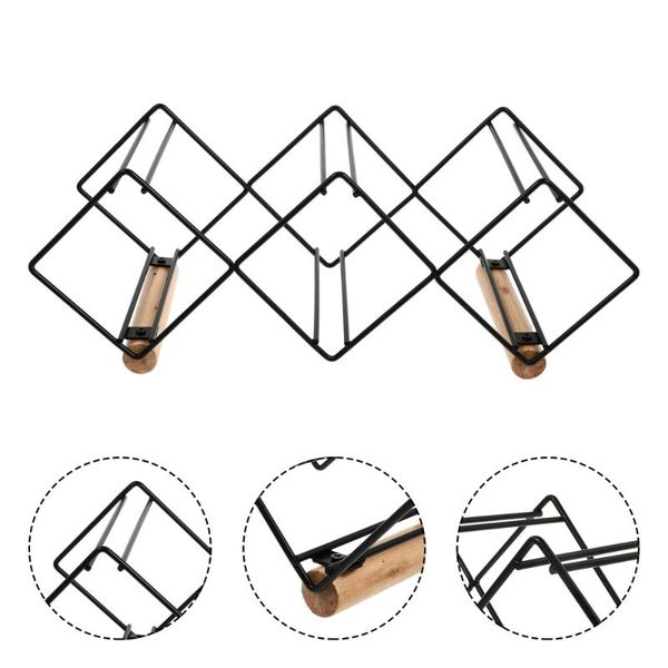 

hooks & rails 1pc decorative rack iron wrought bottles storage (black)