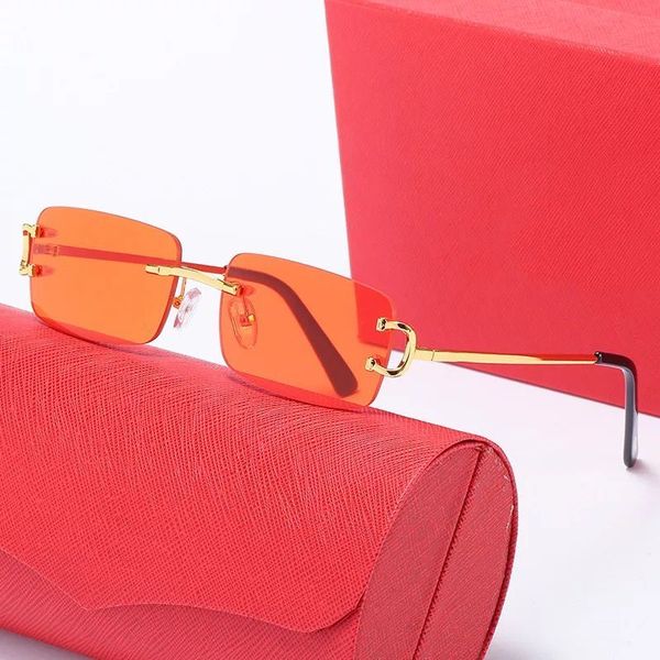 

fashion sport sunglasses for men 2021 buffalo horn glasses men women rimless sun glasses silver gold metal frame eyewear lunettes, White;black