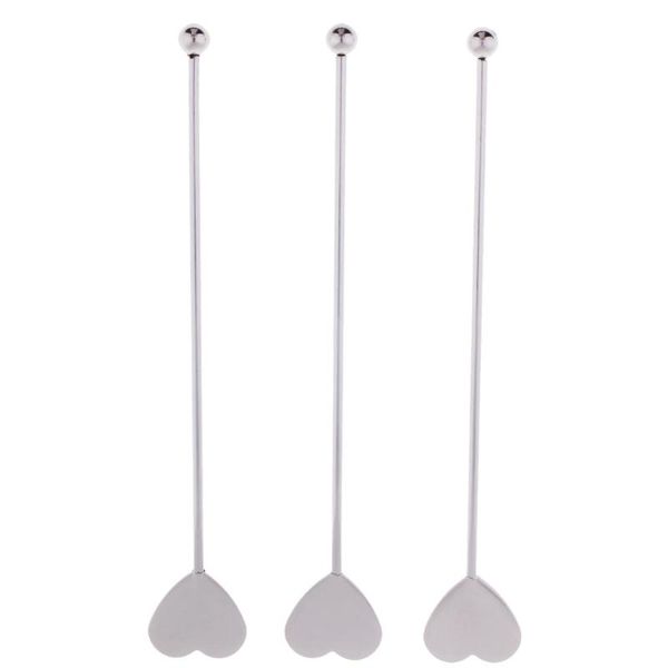 

forks stainless steel coffee stirrers stir, cocktail swizzle stick, 6.3", set of 3