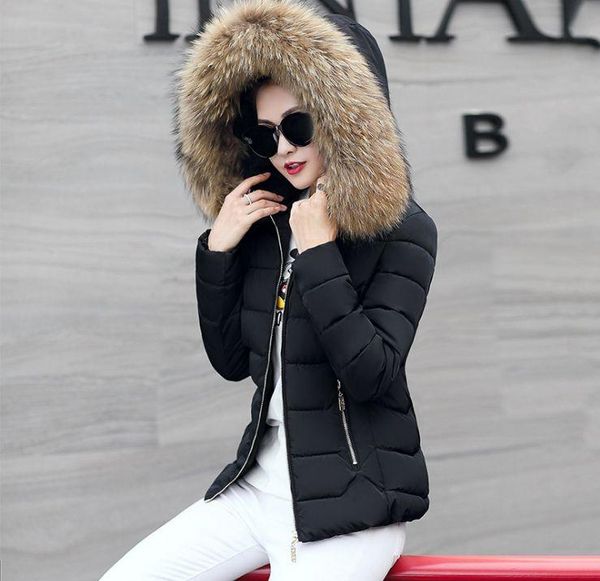 

2021 new winter jacket women faux fur hooded parka coats female long sleeve thick warm snow wear jacket coat mujer quilted, Black