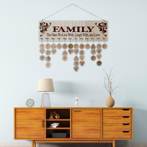 

wooden birthday reminder calendar board party party home wall decoration crafts cd