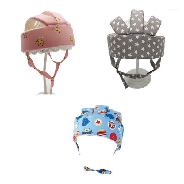 

caps & hats baby protective helmet toddler anti-fall harnesses with chin strap adjustable headguard breathable head cushion kids1, Yellow