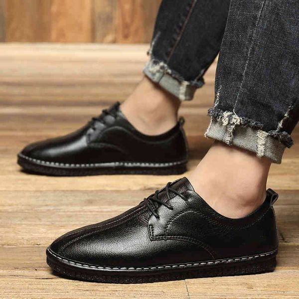 

dress shoes men shoes fashion lace up oxfords leather comfortable male spring autumn black flat sneakers mens tenis masculino 51z4