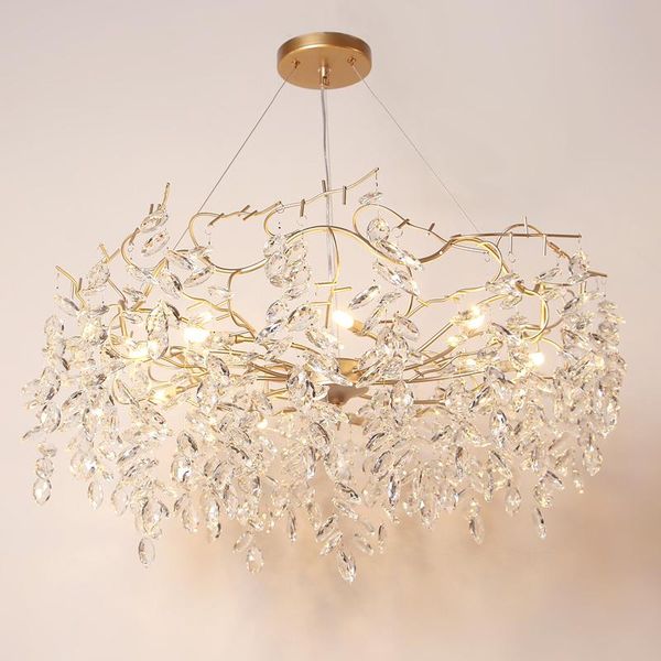 

pendant lamps modern fashion crystal chandelier atmosphere creative light luxury simple bedroom living room dining