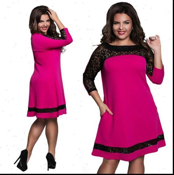 

5xl 6xl dresses large sizes women lace dress pink navy purple plus size short party dress autumn big women clothing, Black;gray