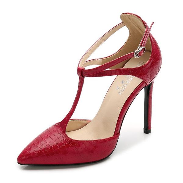 

dress shoes 11cm elegant ladies shinning snake pattern red black pumps pointed toe high heels ankle strap wedding party woman