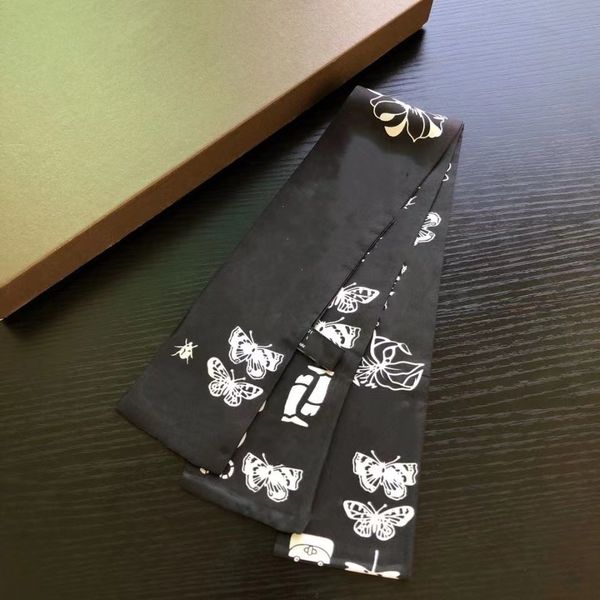 

fashion designer scarfs for women square scarves neck cravat headbands super soft silk ribbons hair bands 120*8cm, Blue;gray