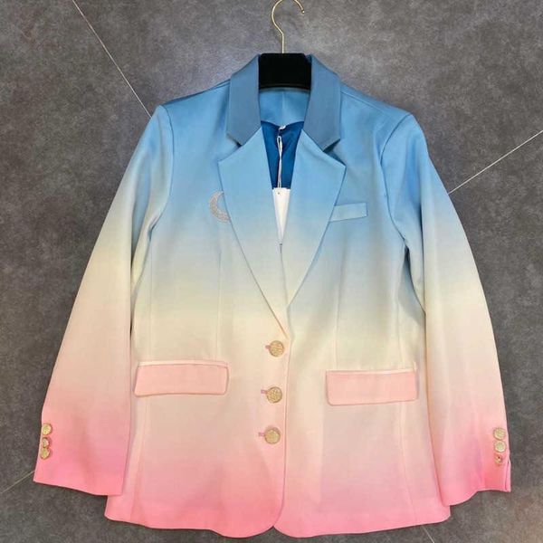 

women's suits & blazers autumn spring long sleeve notched collar patchwork color single breasted buttons slim blazer women coat, White;black
