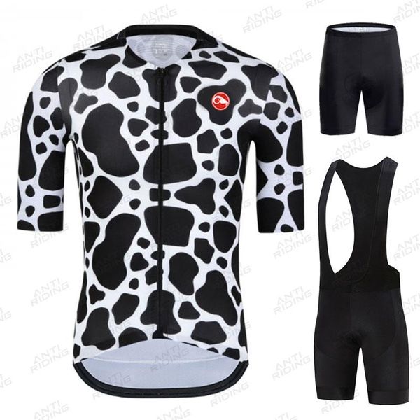 

racing sets 2021 cycling jersey breathable cool short sleeve summer quick dry mtb road biking clothing men, Black;blue