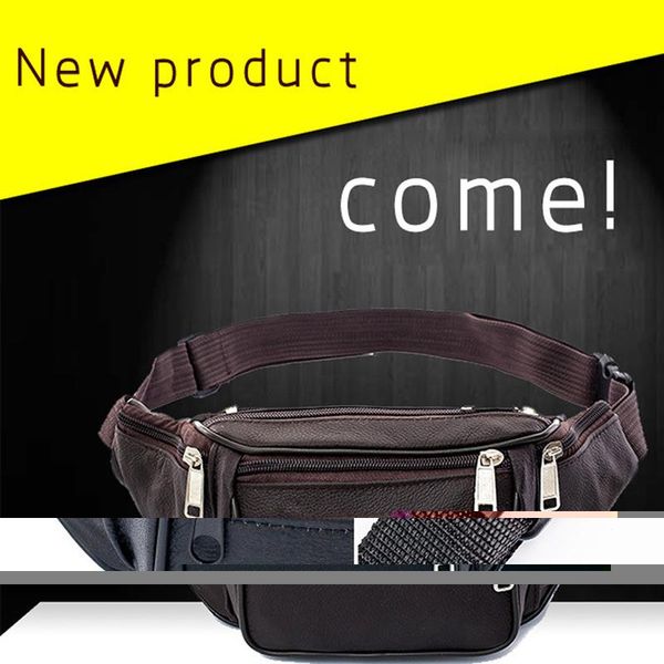 

waist bags fashion men genuine leather packs organizer travel pack necessity belt mobile phone bag