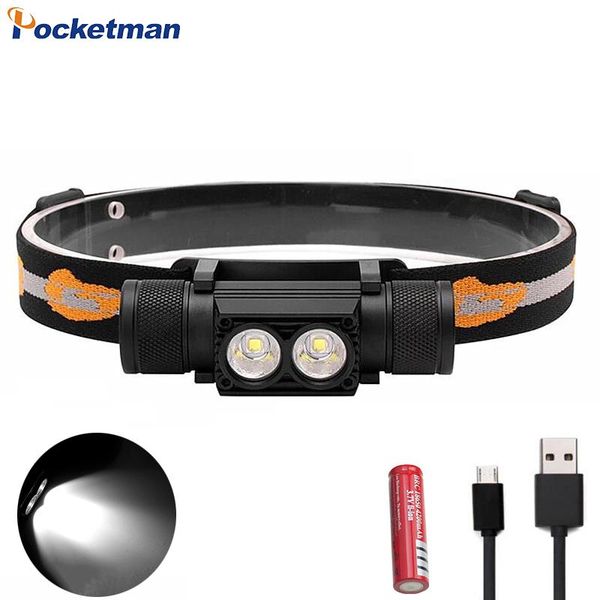 

headlamps portable led headlamp usb rechargeable headlight head lamp light by 18650 battery for camping outdoor fishing hunting