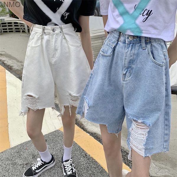 

women's jeans summer 2021 korean high waist slim shorts, Blue