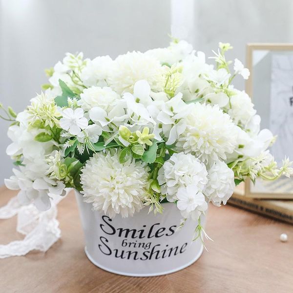 

decorative flowers & wreaths high-end hug bucket simulation flower rose hydrangea fake window decoration valentine's day mother's