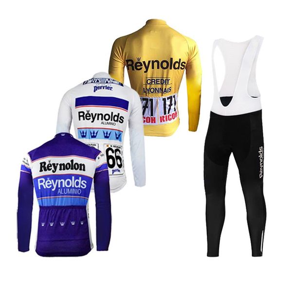 

racing sets cycling jersey men long sleeves set winter fleece warm & no bib pants retro mtb/bike clothing, Black;blue
