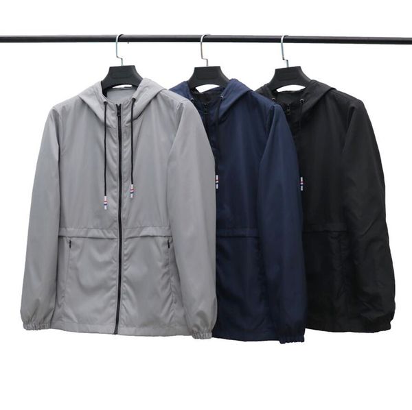 

mens jacket spring autumn coat windrunner fashion hooded jackets sports windbreaker casual zipper coats man outerwear clothing, Black;brown