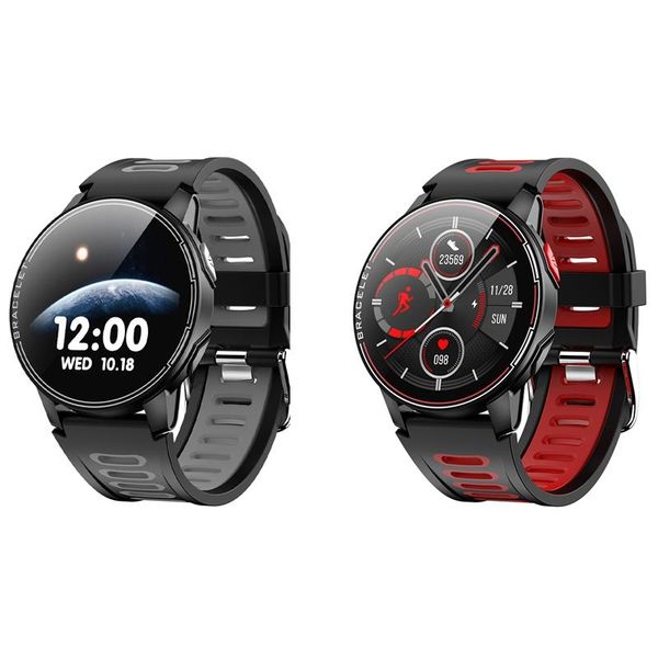 

2x l6 sport smart watch 1.28 inch heart rate smart watch(black+red&black+gray)