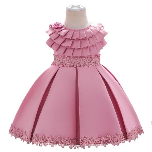 

girl's dresses 0-24m age flower bridesmaid for kids baptism birthday dress baby girl party wedding kid clothes evening princess, Red;yellow