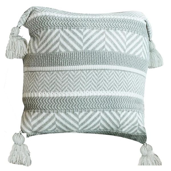 

cushion/decorative pillow handmade cotton cushion cover with tassels knitted embroidery home decoration sofa pillowcase sham 45x45cm