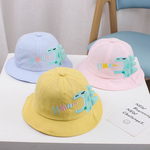 

baby hat spring and autumn thin female baby fisherman 6-12 months cute fashion 1-year-old boy basin hat 2, Yellow