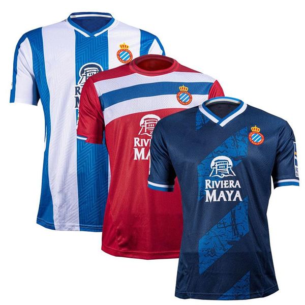 

men's t-shirts 2021-2022 rcd espanyol camisetas customized soccer jersey puado raul de tomas, White;black
