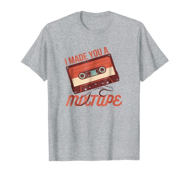 

cassette tape music t-shirt retro 80s i made you a mix tape, White;black