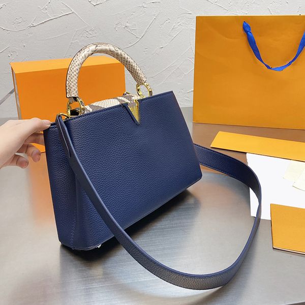 

famous luxury designer handle totes bags serpentine flap cross body shoulder large multi pochette calfskin genuine leather handbags 27*20cm