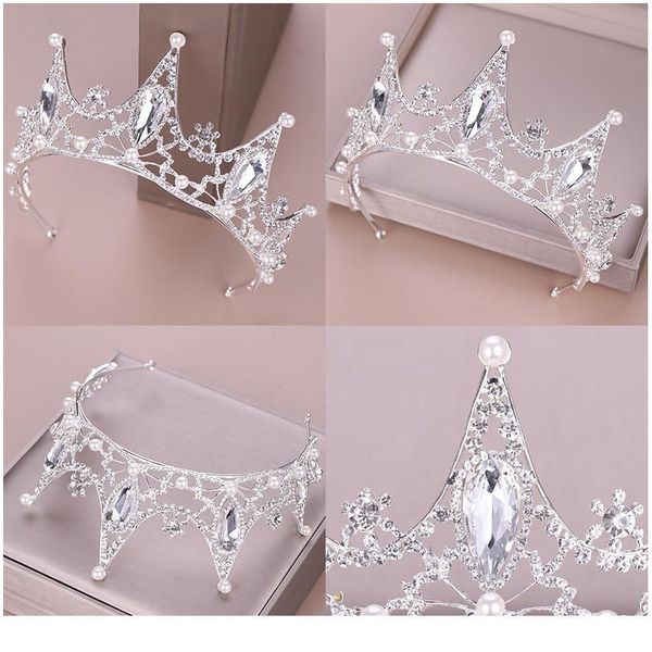 

wedding crown crystal rhinestone crown bridal hair jewelry silver color tiaras crowns for brides diadem bridal hair acc jllvoy