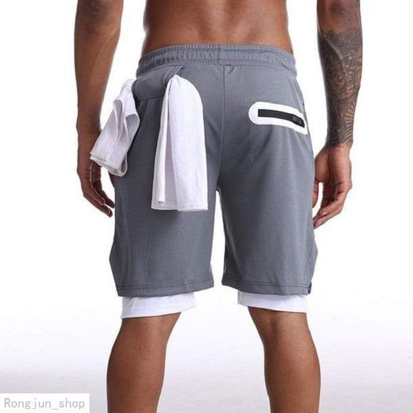 

2020 new gym shorts men's running shorts mens sports male quick drying training exercise jogging gym with built-in pocket liner shorts, Black