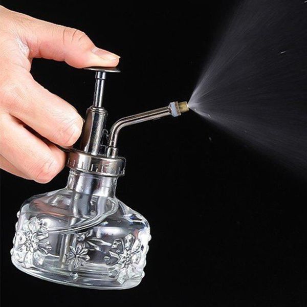 

watering equipments est arrival bottle with glass carving air pressure nozzle plastic imitation metal retro anti-slip bottom water